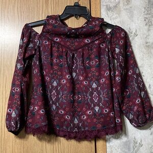 Rewind Burgundy Floral Blouse